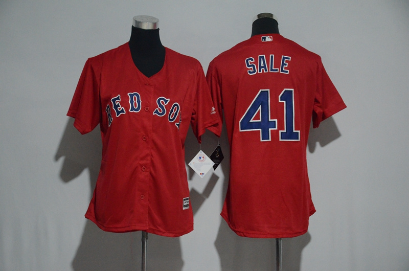 Womens 2017 MLB Boston Red Sox #41 Sale Red Jerseys->->Women Jersey